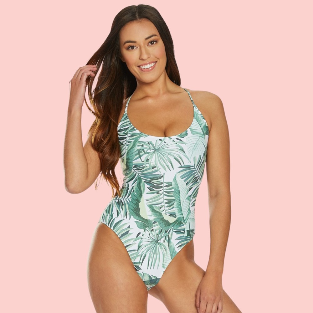 NWT Rip Curl Palm Reader Lace-up Back Cheeky One Piece Swimsuit XS - Picture 2 of 8